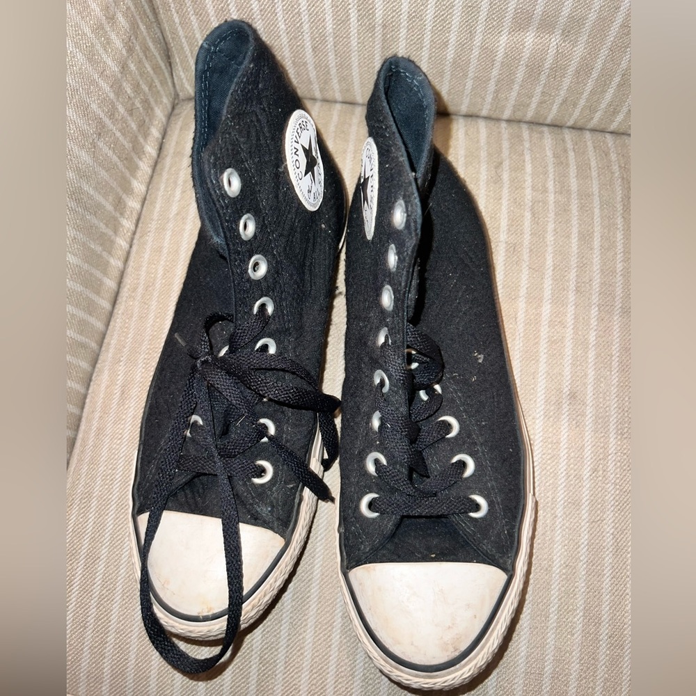 Quilted black high tops converse- limited edition